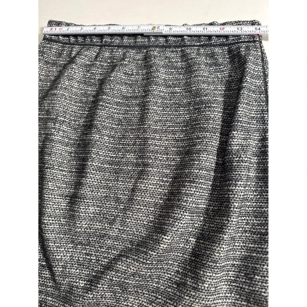 MAX STUDIO Black Grey Knit Mini Pencil Stretch Skirt Elastic‎ Waist Women's XS
